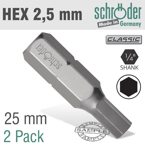 Image of a HEX/ALLEN INS.BIT 2.5MM 2/PACK