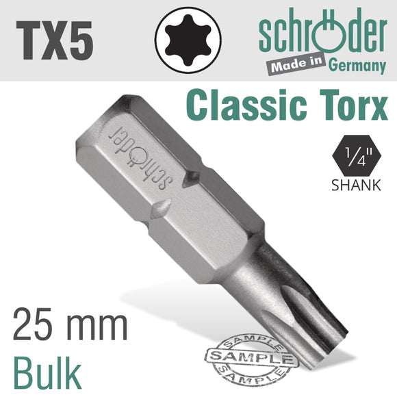 Image of a TORX TX 5 CLASSIC BIT 25MM