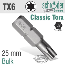 Image of a TORX TX6 CLASSIC BIT 25MM BULK