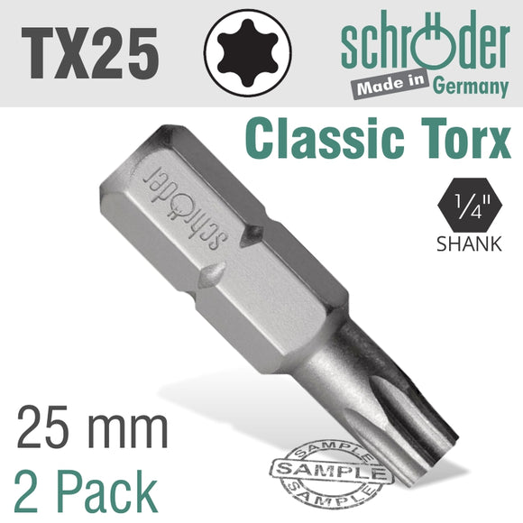 Image of a TORX TX25 CLASSIC BIT 25MM 2CD