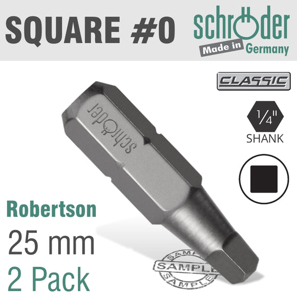 Image of a SQ.RECESS N.0X25MM BIT 2CD