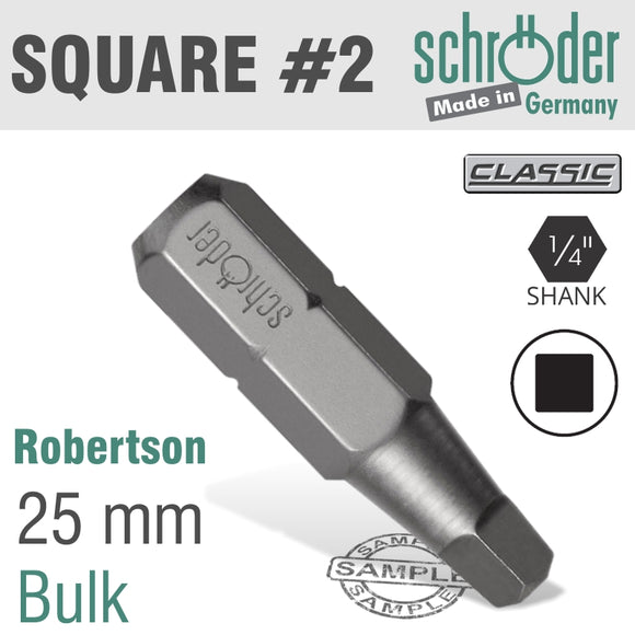Image of a SQ.RECESS NO.2X25MM INSERT BIT