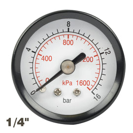 Image of an AirCraft Pressure Gauge 40mm1/4' Rear Fit 0-16Bar 0-1600Kpa