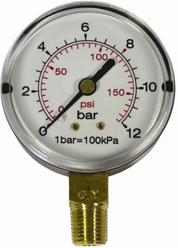 Image of an AirCraft Pressure Gauge 63mm1/4' Bot. Fit 0-16Bar 0-1600Kpa