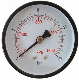 Image of an AirCraft Pressure Gauge 63mmRear Fit 1/4'0-16Bar 0-1600Kpa