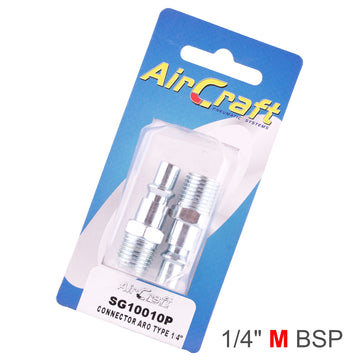 Image of an AirCraft Connector ARO Type 1/4" BSP Male Packaged 2 Pack