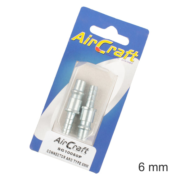 Image of an AirCraft Connector ARO Type 6mm Hosetail 2Pc Pack