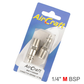 Image of an AirCraft Connector German 1/4' Male 2Pc Pack