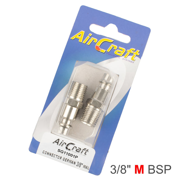 Image of an AirCraft Connector German 3/8' Male 2Pc Pack