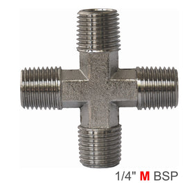 Image of an AirCraft Cross Type Connector MMMM 1/4'
