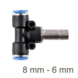 Image of an AirCraft Red Insert T-Joint PU 8mm- 6mm