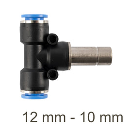 Image of an AirCraft Red Insert T-Joint PU 12mm- 10mm
