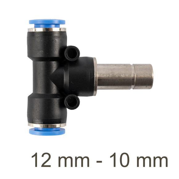 Image of an AirCraft Red Insert T-Joint PU 12mm- 10mm