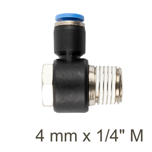 Image of an AirCraft Swivel Elbow PU 4mmX 1/4' M
