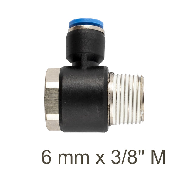 Image of an AirCraft Swivel Elbow PU 6mmX 3/8' M