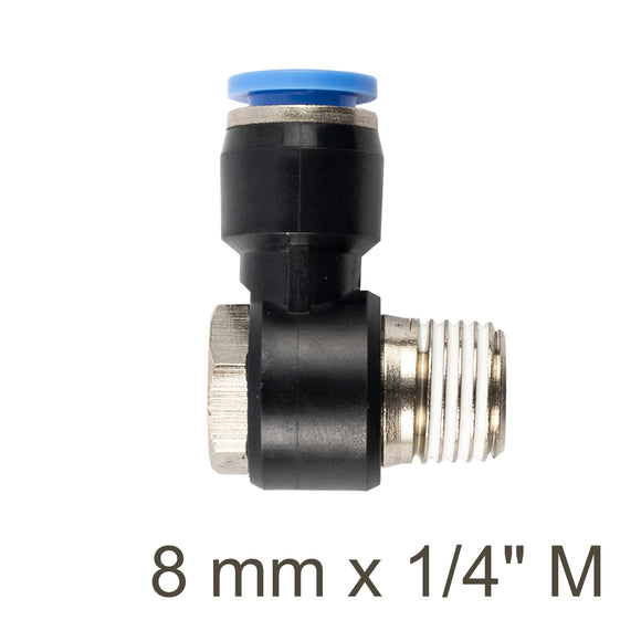 Image of an AirCraft Swivel Elbow PU 8mmX 1/4' M