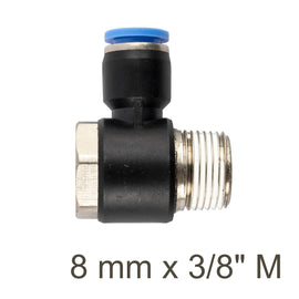 Image of an AirCraft Swivel Elbow PU 8mmX 3/8' M