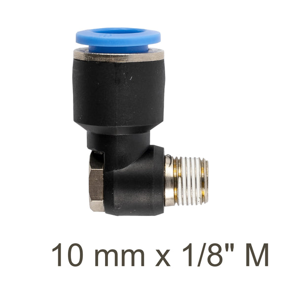 Image of an AirCraft PU Swivel Elbow 10mmX 1/8' M