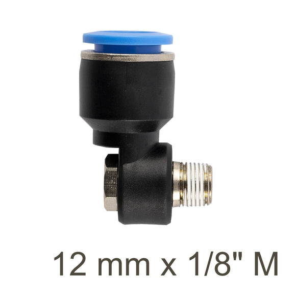 Image of an AirCraft PU Swivel Elbow 12mmX 1/8' M