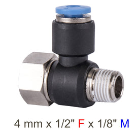 Image of an AirCraft PU Hose Fitting Tee 4mmX 1/8'F X 1/8'M