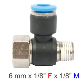 Image of an AirCraft PU Hose Fitting Tee 6mmX 1/8'F X 1/8'M