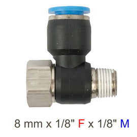 Image of an AirCraft PU Hose Fitting Tee 8mmX 1/8'F X 1/8'M