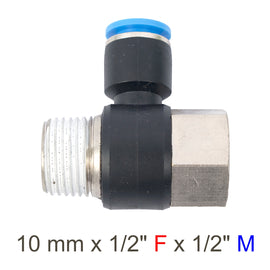Image of an AirCraft PU Hose Fitting Tee 10mmX 1/2'F X 1/2'M