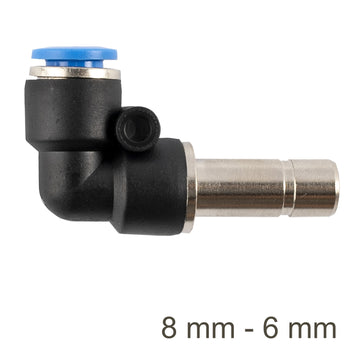 Image of an AirCraft PU Red Insert Elbow 8mm- 6mm