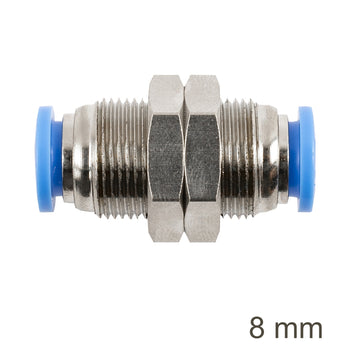 Image of an AirCraft Metal Bulkhead Straight Connector 8mm