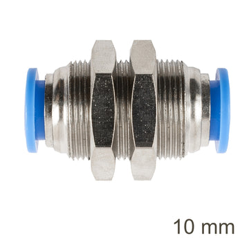 Image of an AirCraft Metal Bulkhead Straight Connector 10mm