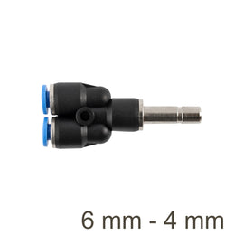 Image of an AirCraft PU Red Insert Y-Joint 6mm- 4mm
