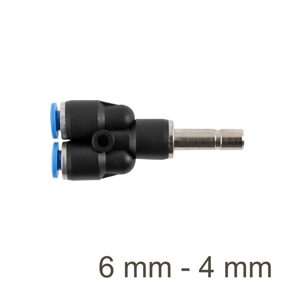Image of an AirCraft PU Red Insert Y-Joint 6mm- 4mm