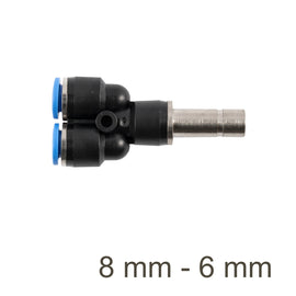 Image of an AirCraft PU Red Insert Y-Joint 8mm- 6mm