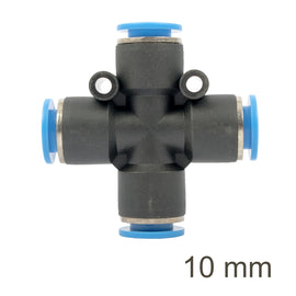 Image of an AirCraft PU Hose Fitting 4 Way Connector 10mm