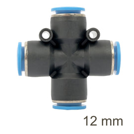 Image of an AirCraft PU Hose Fitting 4 Way Connector 12mm