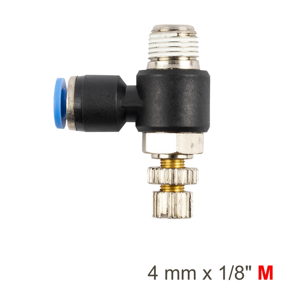 Image of an AirCraft Flow Control Swivel Elbow PU 4mmX 1/8' M