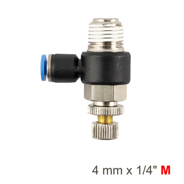 Image of an AirCraft Flow Control Swivel Elbow PU 4mmX 1/4' M