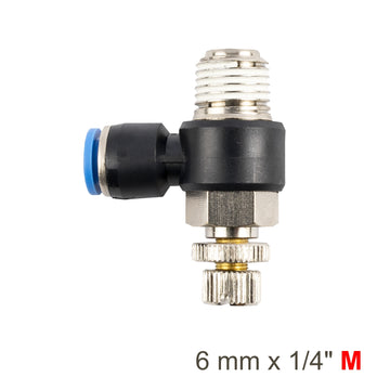 Image of an AirCraft Flow Control Swivel Elbow PU 6mmX 1/4' M