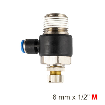 Image of an AirCraft Flow Control Swivel Elbow PU 6mmX 1/2' M