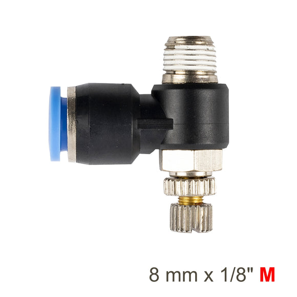 Image of an AirCraft Flow Control Swivel Elbow PU 8mmX 1/8' M