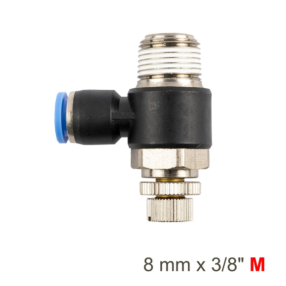 Image of an AirCraft Flow Control Swivel Elbow PU 8mmX 3/8' M