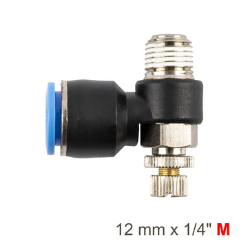 Image of an AirCraft Flow Control Swivel Elbow PU 12mmX 1/4' M