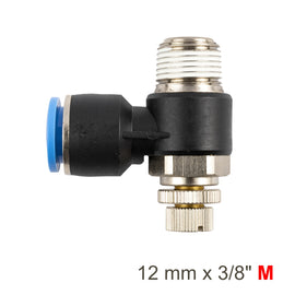 Image of an AirCraft Flow Control Swivel Elbow PU 12mmX 3/8' M