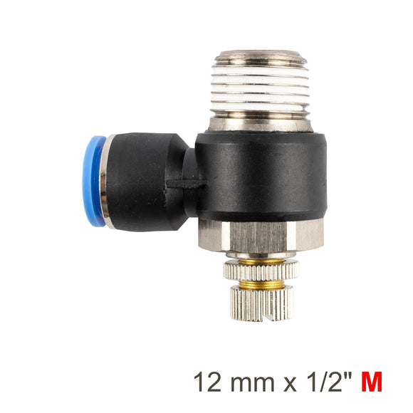 Image of an AirCraft Flow Control Swivel Elbow PU 12mmX 1/2' M