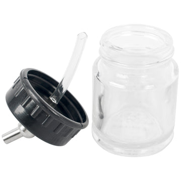 Image of an AirCraft Glass Jar With 22cc 60 Deg Spout for Airbrush