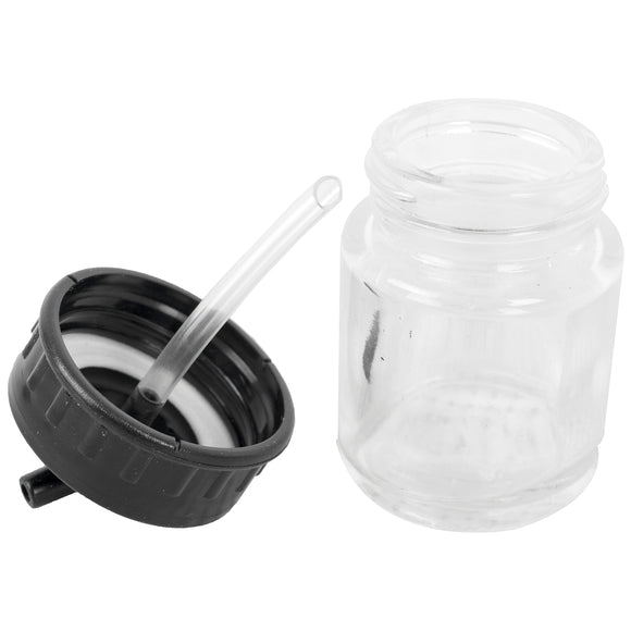 Image of an AirCraft Glass Jar With 22cc 45 Deg Spout for Airbrush