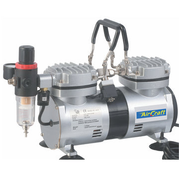 Image of an AirCraft Compressor for Airbrush 2 cylinder with Regulator& Filter