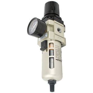 Image of an AirCraft Filter / Regulator 1/4' In Line With Auto Drain