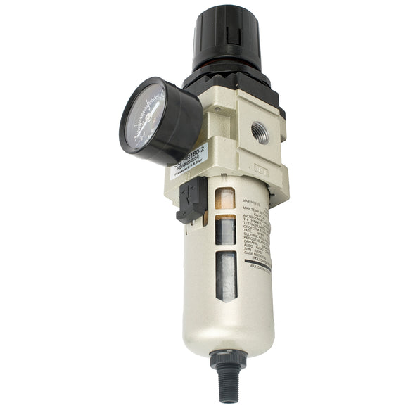 Image of an AirCraft Filter / Regulator 1/4' In Line With Auto Drain