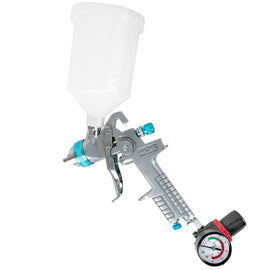 Image of an AirCraft Spray Gun HVLP 1.4mm Nozzle With Spare 1.7mm Nozzle Kit And Regulator